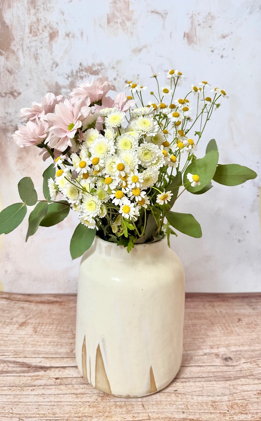 wazony Wazon ręcznie robiony jasna glina matowe szkliwo 25 cm