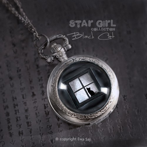 Star Girl Black Cat- sekretnik zegarek Ewa Saj Fotografie