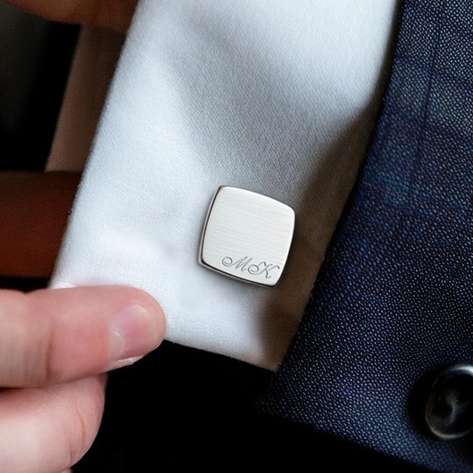 spinki do mankietów Srebrne spinki do mankietów z grawerem  srebro