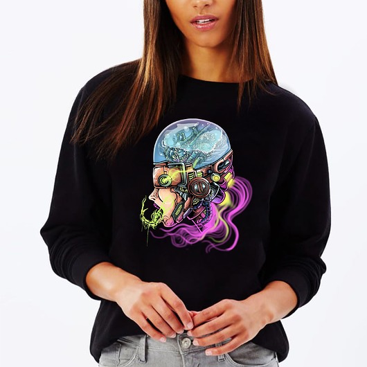 Bluza damska czarna bez kaptura Cyborg ART ORGANIC