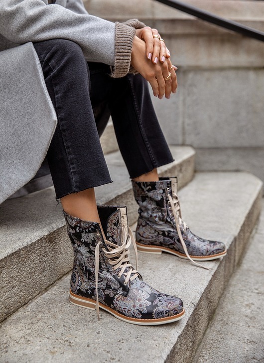 botki damskie RĘCZNIE ROBIONE BOTKI ZAPATO 424 BOHO