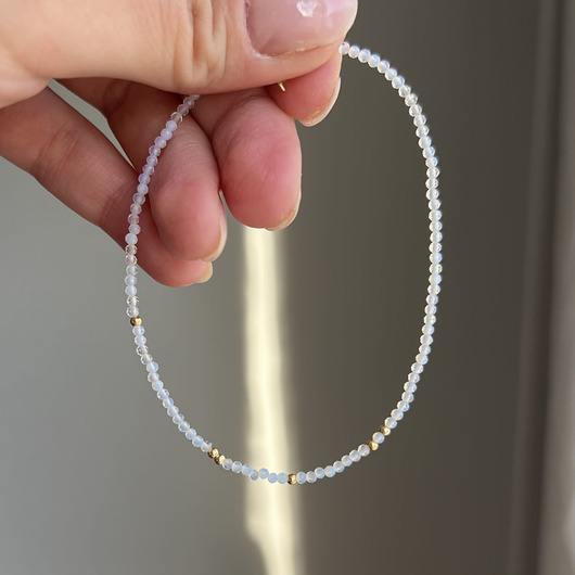 bransoletki z kamieni naturalnych Bransoletka OPAL OPALIZUJĄCY kamienie naturalne biała