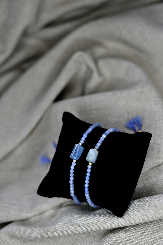 bransoletki z kamieni naturalnych Bransoletka z akwamarynem