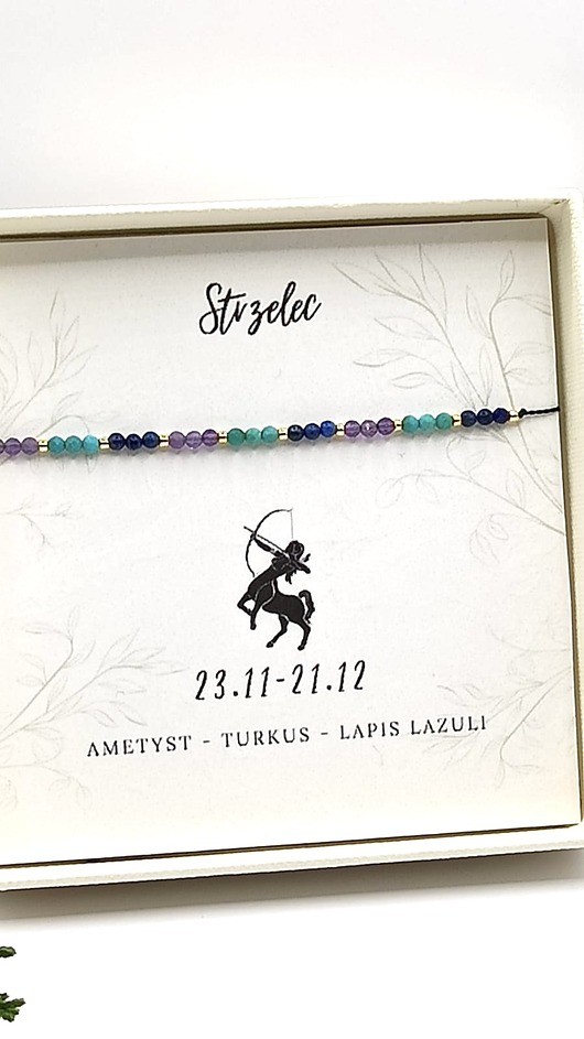 bransoletki z kamieni naturalnych Bransoletka zodiakalna Strzelec
