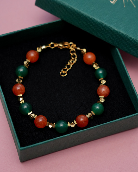 bransoletki z kamieni naturalnych Jesienna bransoletka z jadeitów