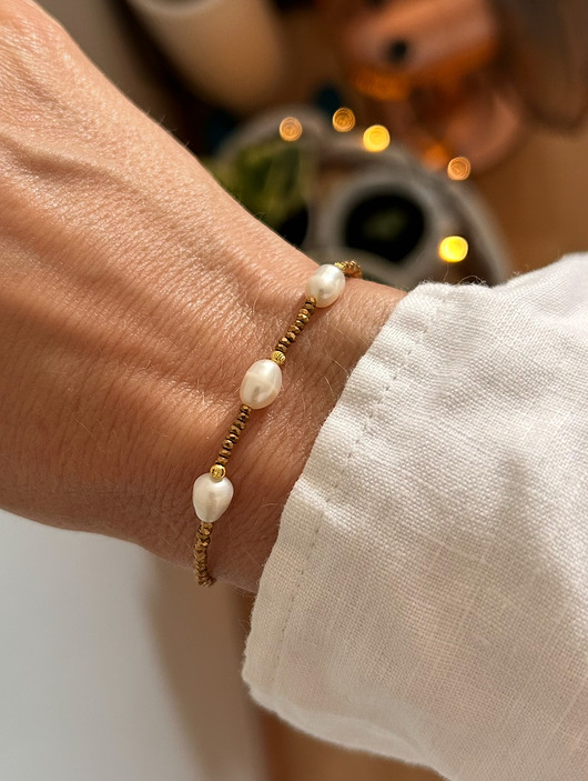 bransoletki z kamieni naturalnych Romans z Życiem - Amuletka z Perłami