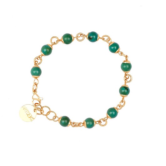 bransoletki złote Pozłacana bransoletka z turkusem afrykańskim