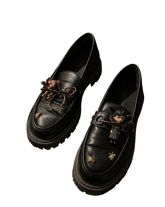 półbuty damskie Wednesday Loafers One of One Upcycled Art Shoes Rozmiar 39
