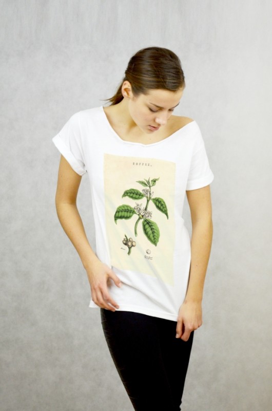 COFFEE - Koszulka Oversize szeroki dekolt T-shir GAU great as You