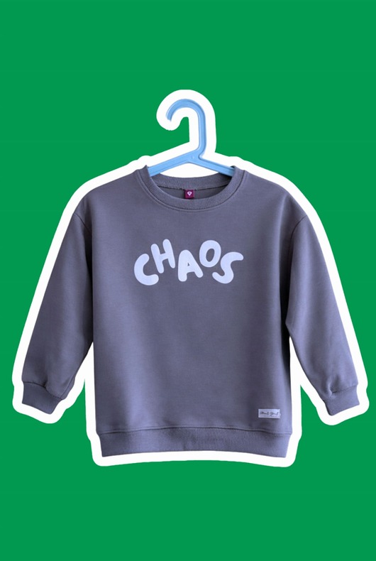 bluzy dla dziewczynki Bluza dziecięca CHAOS - szara