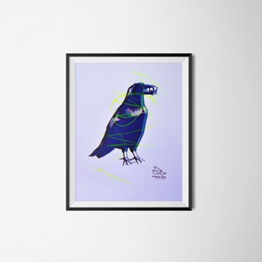 Kruk. Serigrafia barwna. Warsaw Birds