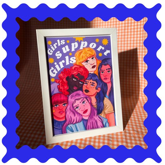 grafiki i ilustracje Girls Support Girls // wydruk ilustracji