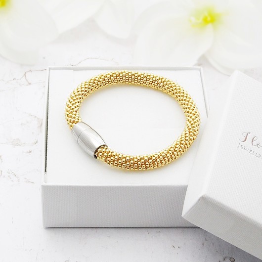Bransoletka Koralikowa "Glamour Gold" Ilovehandmade