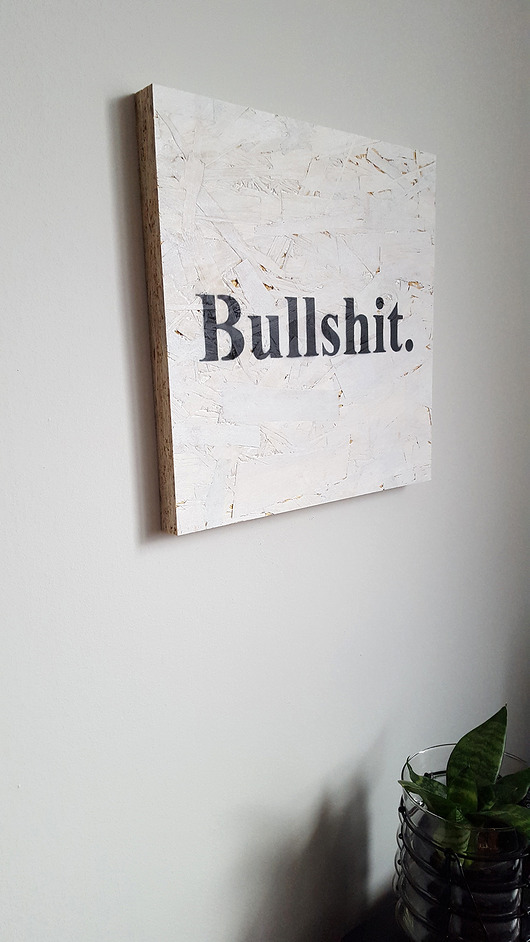 Obraz na płycie OSB - Bullshit 30x30 nocontrol