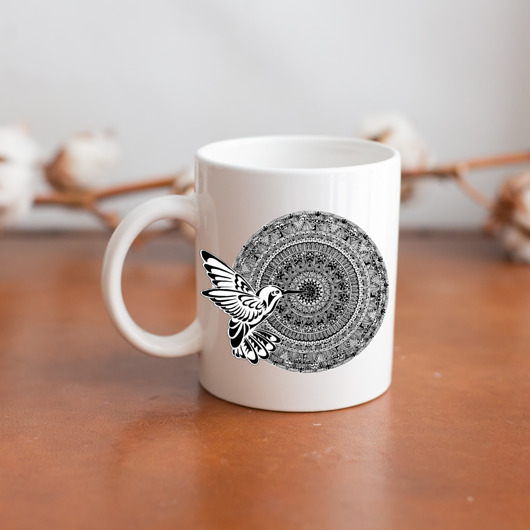 kubki Kubek z mandalą "Mandala nr 18, Koliber"