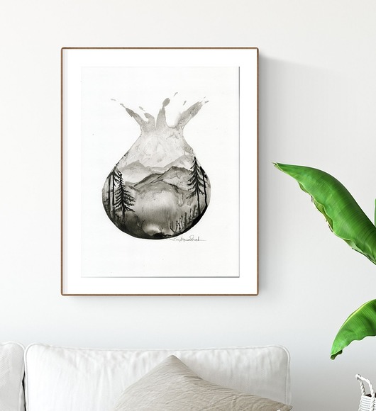 grafika 30x40 cm wykonana ręcznie Krystyna Siwek Art