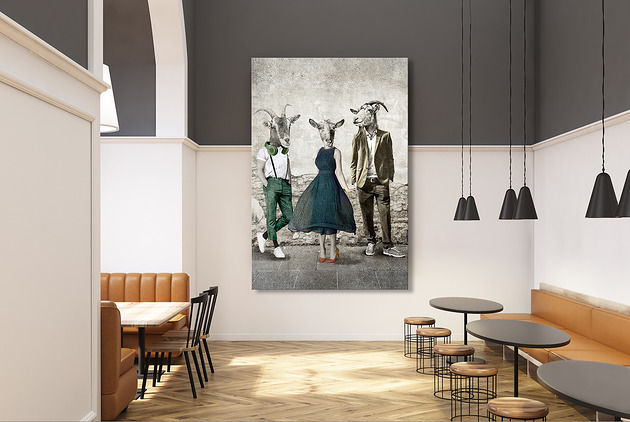 obrazy OBRAZ NA PŁÓTNIE -KOZY- 80x120cm