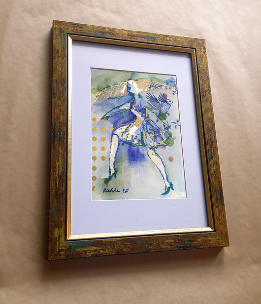 obrazy Kumoszka 32 - akwarela 14,8 x 19,4 cm unikat