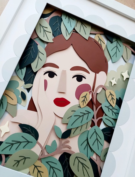 obrazy "Portret botaniczny" - lustracja przestrzenna z papieru