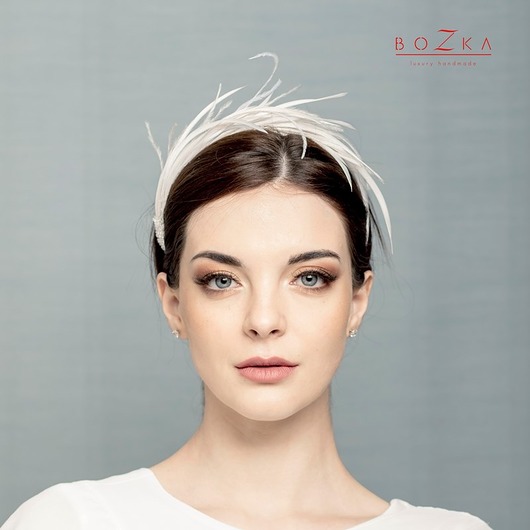 Korona ślubna z piór. BOZKA Luxury Handmade