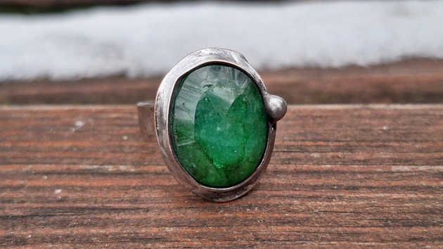 pierścionki - różne Szmaragd - pierścionek regulowany