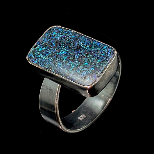 pierścionki srebrne Pierścionek galaktyka opalu