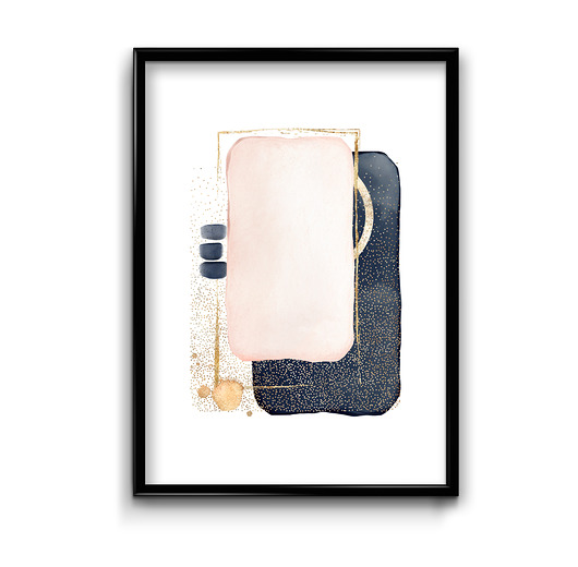 plakaty Plakat Blue gold abstract No.1