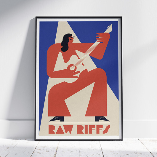 plakaty Plakat Muzyczny - Raw Riffs, Gitarzysta, Muzyk, Rock,