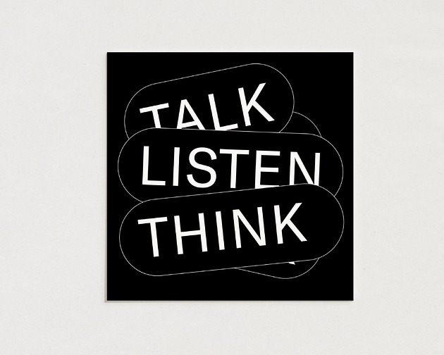 plakaty Talk, listen, think / Oryginalna grafika / poster print / plakat