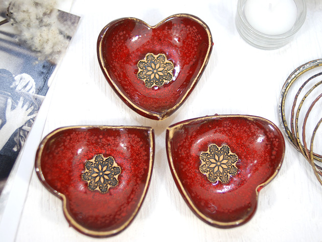 Ceramiczna miseczka na biżuterię i drobiazgi 10FingersArt