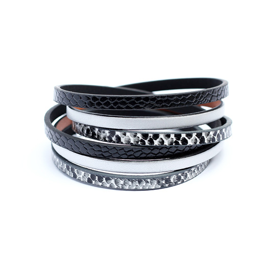 Bransoletka rzemienie Fun czarno-srebrna Kociokwik Jewelry