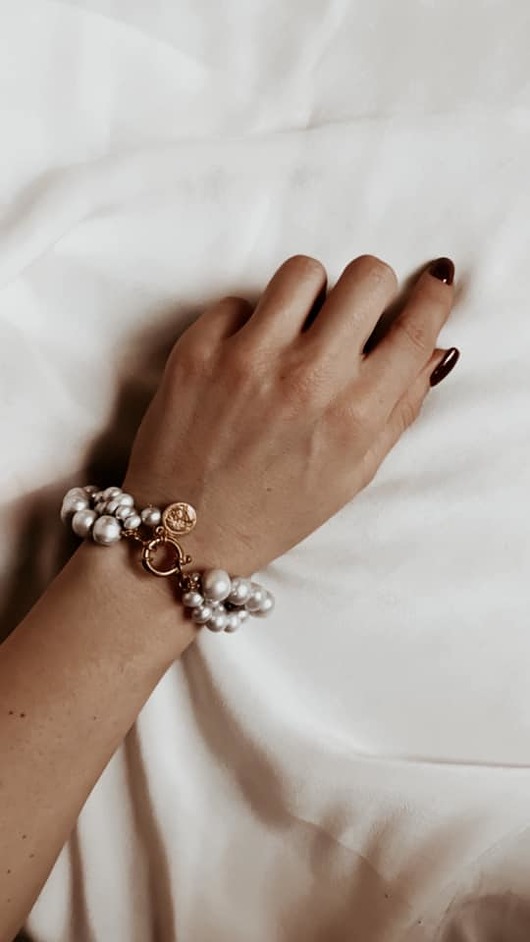 Bransoletka z naturalnych pereł Cezar MEIKA PEARLS