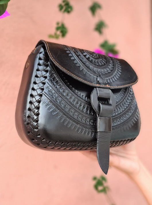 torby na ramię Torebka skórzana ręcznie robiona góralska Aura wzory zakopane