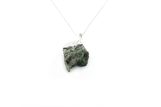 Colare Raw Szmaragd srebro Brazi Druse Jewelry