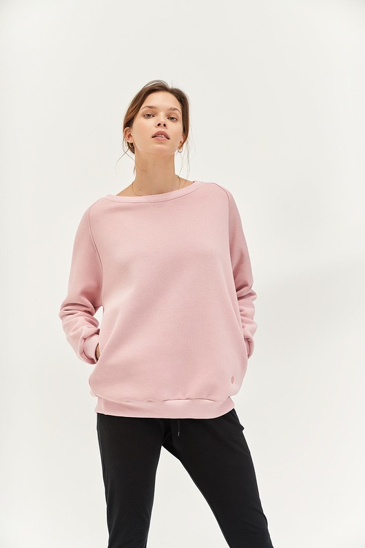 bluza bez kaptura damska Bluza do jogi COZY AF Oversize Sweatshirt - glowing pink l/xl