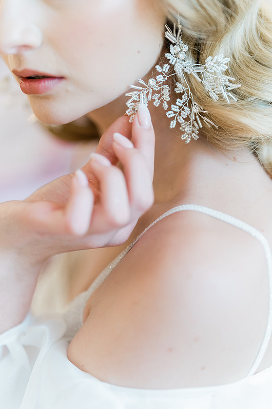 Biżuteria ślubna ORLA srebrne kolczyki w stylu glamour