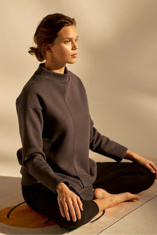 bluza bez kaptura damska Bluza do jogi Comfy MILKY WAY Sweatshirt - silver moon s/m