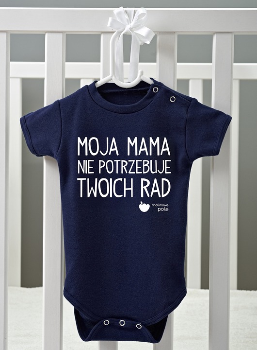 Granatowe body kr. MOJA MAMA.. z białym Malinowe Pole