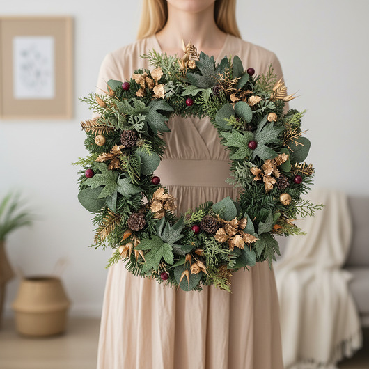 wianki bożonarodzeniowe Zimowy wianek na drzwi