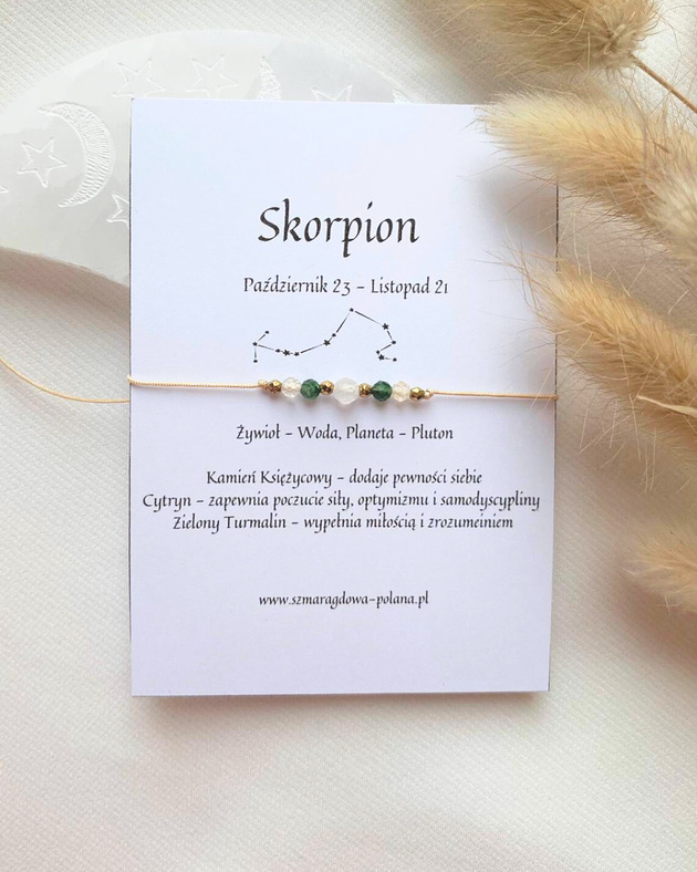 bransoletki z kamieni naturalnych Bransoletka zodiakalna Skorpion