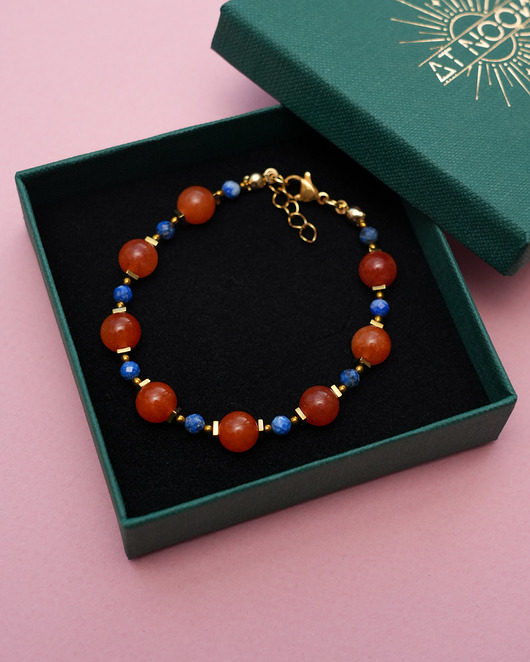 bransoletki z kamieni naturalnych Kolorowa bransoletka z lapisu lazuli i jadeitu