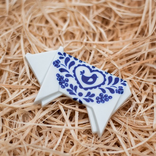 broszki Broszka Porcelanowa Świnka Folklor