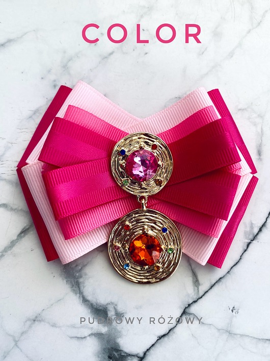 broszki Brosza z Kolekcji COLOR z kryształami zatopionymi w złotych okręgach