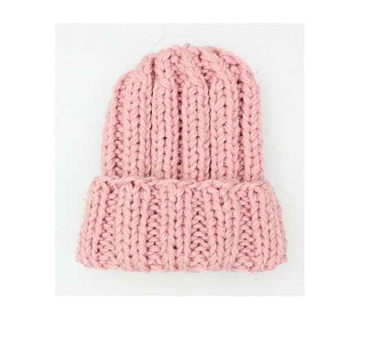 czapki damskie Czapka  beanie z wełną pudrowy róż
