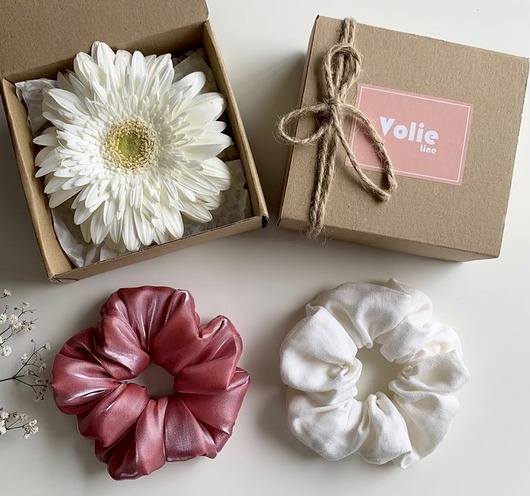 gumki do włosów Różowa gumka do włosów scrunchie Candy