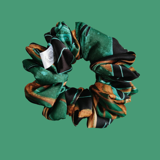gumki do włosów Satynowa gumka satynowa scrunchie owijka frotka szmaragdowy blask MAXI