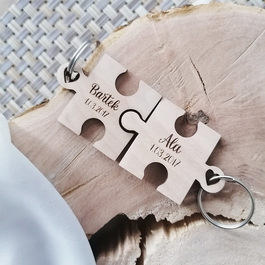 breloki Komplet dwóch breloków puzzle