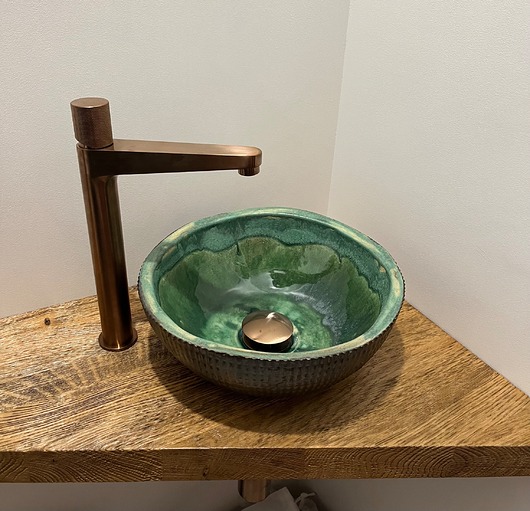 umywalki Umywalka zielona, umywalka nablatowa, umywalka ceramiczna, okragła
