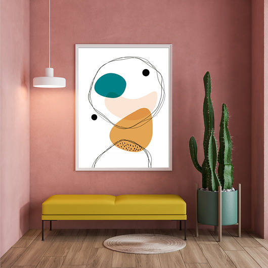 Plakat 'Abstrakcja i kolory' Szare Kropki