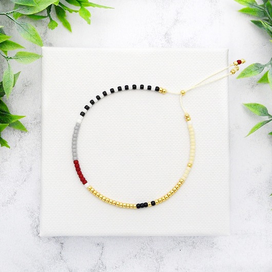 Bransoletka Minimal Dots - Burgund and Cream Ilovehandmade